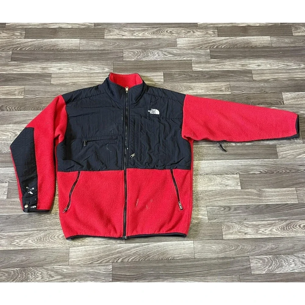 Vintage The North Face Full Zip Fleece Jacket Men’s XL Red Made In USA